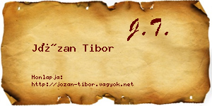 Józan Tibor névjegykártya